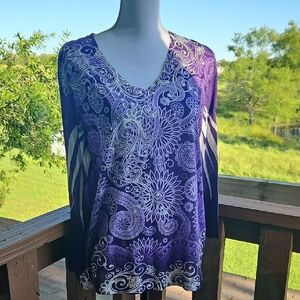 Hannah Purple and White Floral Top